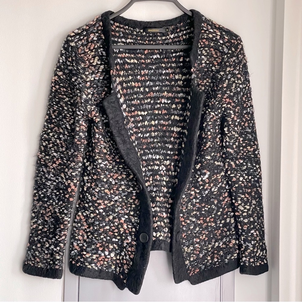 RADZOLI Multicolor Textured Open Front Cardigan